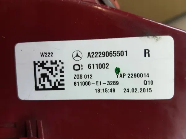 Mercedes-Benz S W222 2014 Rechter Achterlicht image 4