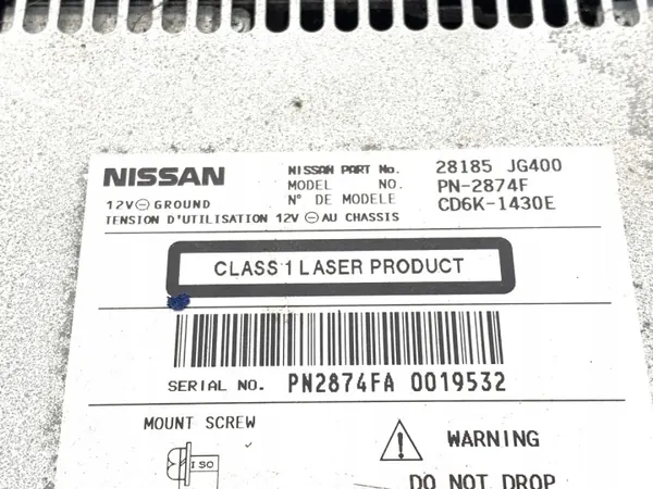 OEM 28185-JG400 radio voor Nissan Qashqai J10 2006-2014 image 6