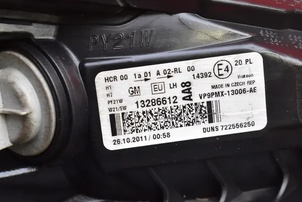 Vasen ajovalaisin Opel Meriva 2 II B 10-14 OEM 13286612 image 10