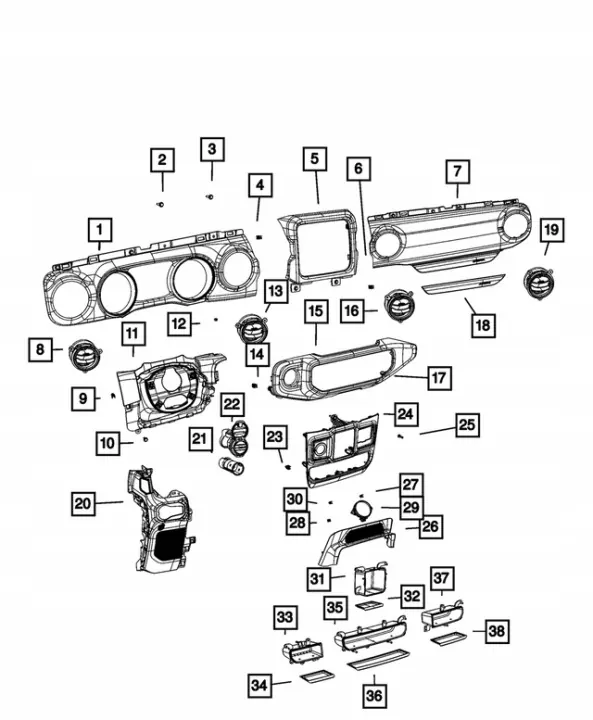 Jeep stuurkolomafdekking OEM 6AB13TX7AB image 3