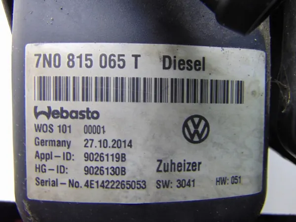 Calefactor Webasto estacionario OEM 7N0815065T VW Sharan image 3