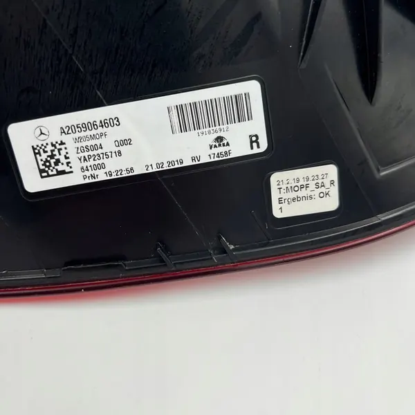 Mercedes-Benz C W205 Rechter Achterlicht A2059064603 image 6