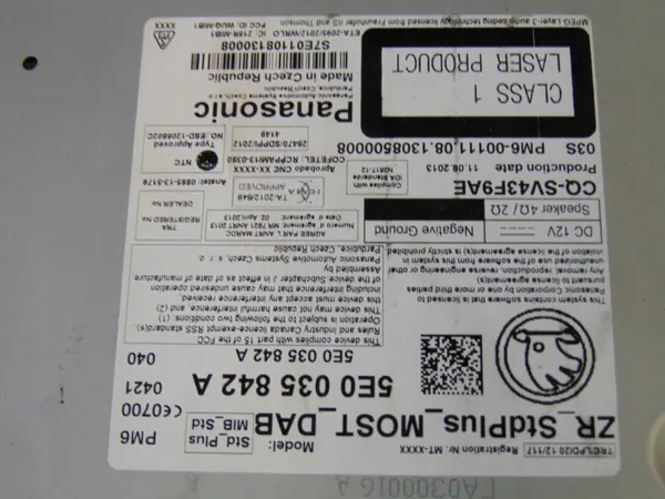 CD-vaihtaja OEM 5E0035824A Skoda Octavia III:lle image 6