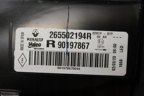Bakljus höger Renault Megane IV HB FL 265502194R image 4
