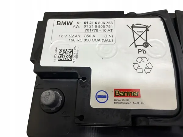 AGM-akku OEM 6806758 92Ah 850A BMW:lle image 3
