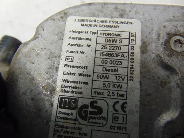 Webasto 5kW Diesel parkeerverwarming OEM 30767162 image 6