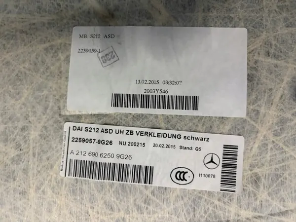 Mercedes E-Klasse W212 Dachhimmel OEM A21269006250 image 3