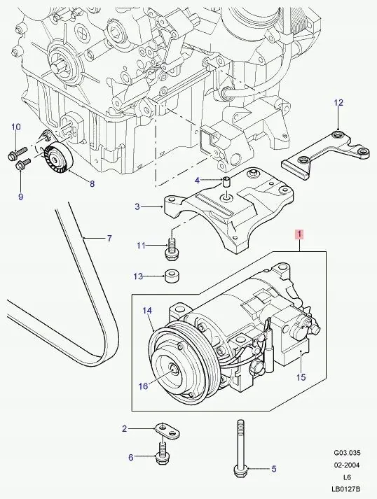 Compresor de Aire Acondicionado Land Rover Freelander L314 image 2