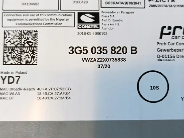 Lecteur navigation OEM 3G5035820B pour VW Tiguan II image 7