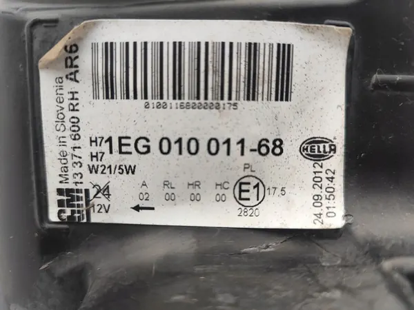 OPEL ASTRA J Oikea Ajovalo 13371600 image 10