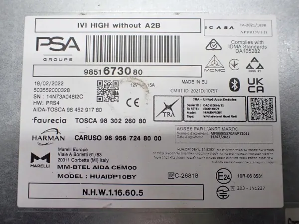OEM 9837654580 Tehdasnavigaattoriradio Peugeot 308:lle image 9