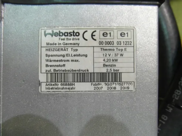 Chauffage Webasto Pilot Thermo Top E 4.2KW 37W Essence image 8