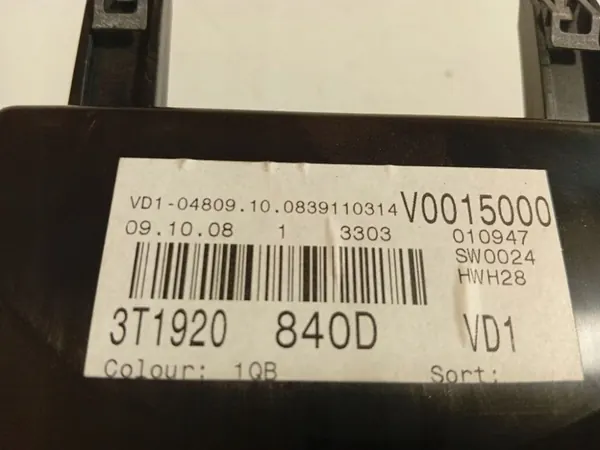 Skoda Superb Nopeusmittari, Mittaristo 2009 1.9L 3T1920 image 3