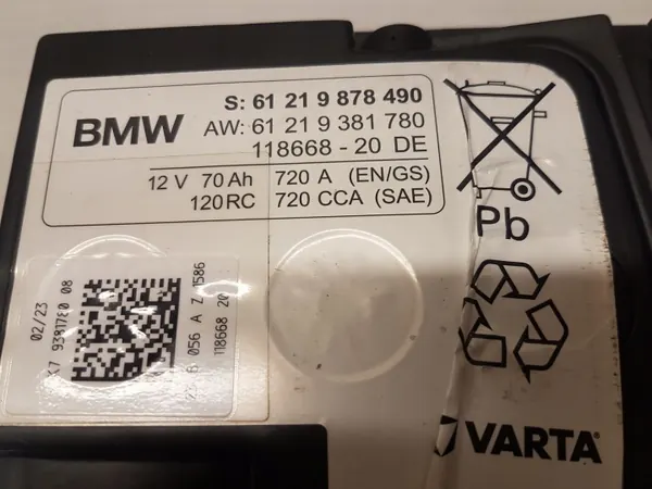 Batterie BMW OEM 9878490 9381780 70Ah AGM image 3