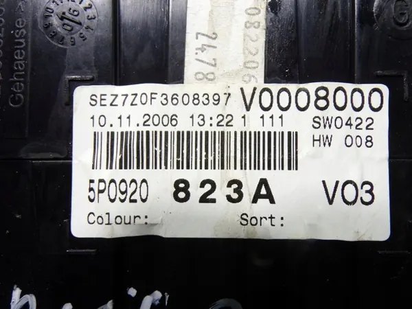 Compteur SEAT ALTEA 1.6 BSE OEM 5P0920823A image 6