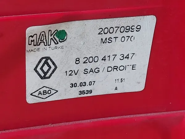 LÁMPARA TRASERA DERECHA RENAULT MEGANE II 2 06- 8200417347 image 7