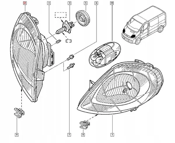 Farol Dianteiro Direito Trafic II Vivaro A Primastar image 2