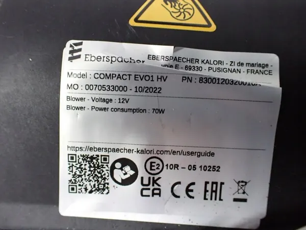 Webasto Compact Evo1 Verwarming OEM 830012032001 image 3