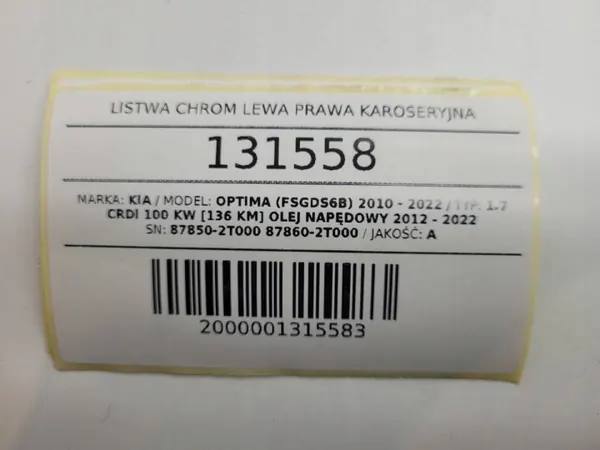 Chrom-Fensterleiste OEM 87850-2T000 Kia Optima III image 10