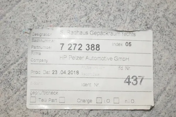 BMW I3 Carrosseriedeel OEM 7272388 - Gebruikt image 5