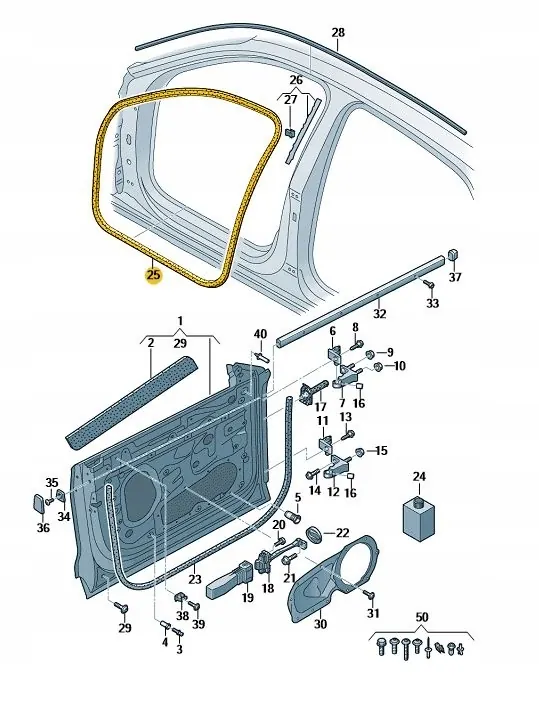 OEM 4M8831708D Rechter Voorbinnendeur Afdichting Audi Q8 image 3