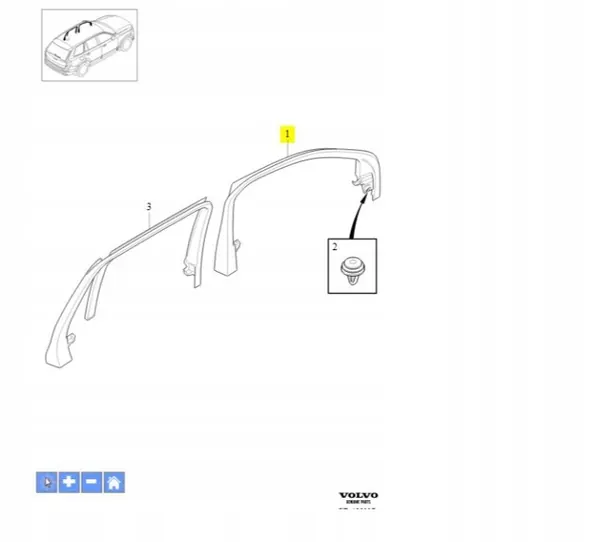 Fönsterramlist vänster fram Volvo XC60 OEM 31366061 image 2