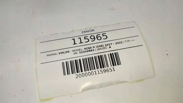 Vattencirkulationspumpsventil OEM 32249863 - Begagnad image 5