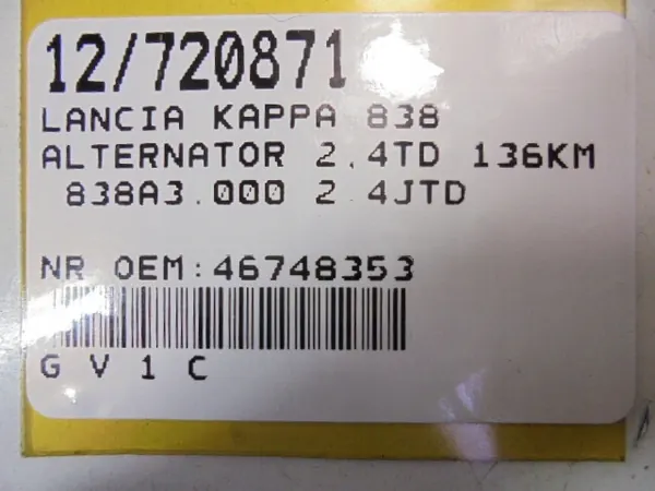 LANCIA KAPPA 2.4TD Vaihtovirtageneraattori DENSO 46748353 image 8