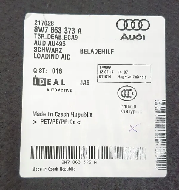 Gebrauchte Audi A5 Cabrio Kofferraumabdeckung OEM 8W7863373A CA9 image 4