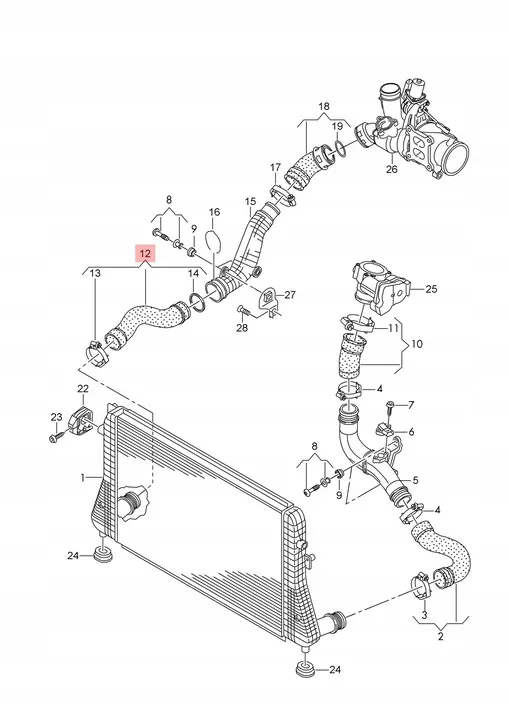 Manguera Intercooler VW BEETLE SEAT ALTEA XL 2.0 TSI 1K0145832AT image 2