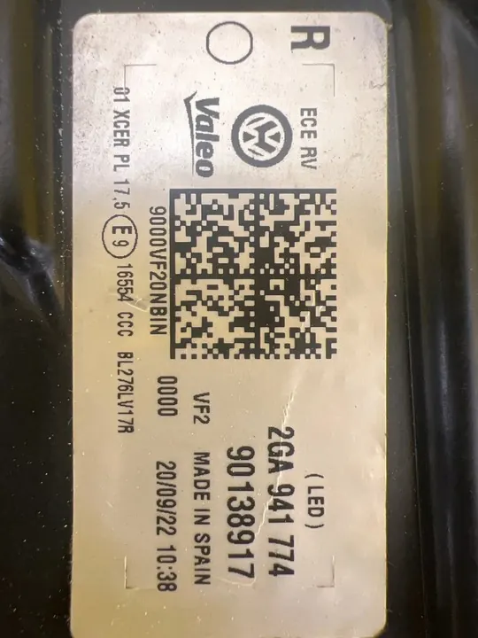 Oikea Ajovalo VW T-Roc 2GA Full LED 17- 2GA941774 image 2