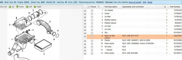 Luftmassenmesser SAAB 9-3 ESTATE 2003 24437503 image 6