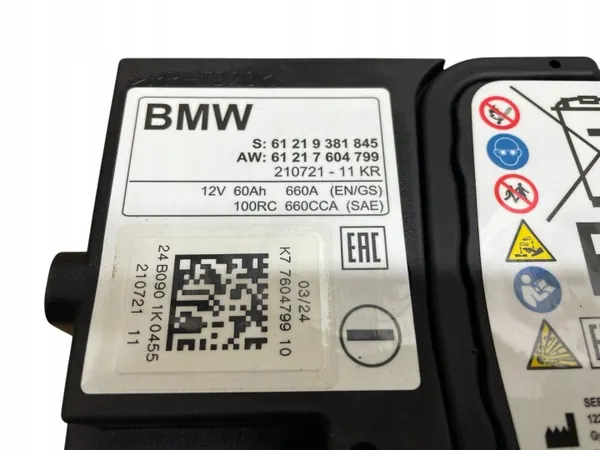Batterie AGM Start-Stop OEM 9381845 12V 60Ah BMW image 4