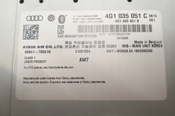Unité de navigation MMI Audi A7 4G OEM 4G1035051C image 9
