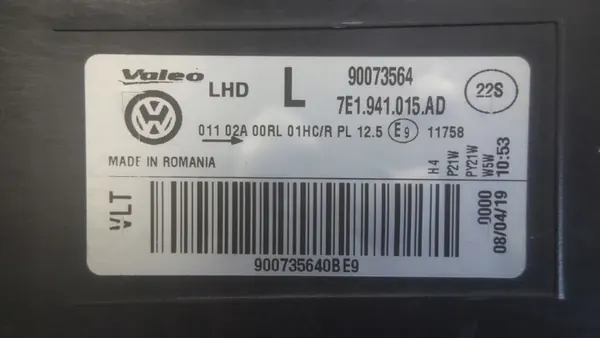 Farol esquerdo Volkswagen Transporter T6 16- OEM 7E1941015AD A image 5