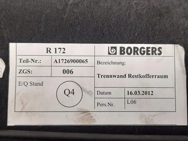 Achtervloermatten OEM A1726900065 voor Mercedes-Benz SLK image 3