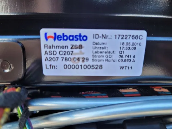 Mercedes W207 Panoramakatto OEM A2077800429 image 6