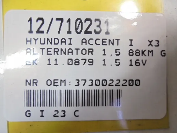 ALTERNATOR HYUNDAI ACCENT I 1.5 37300-22200 image 8