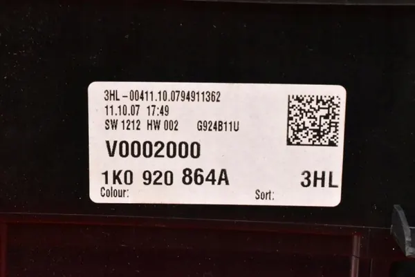 Käytetty mittaristo OEM 1K0920864A VW Jetta 5:lle image 8