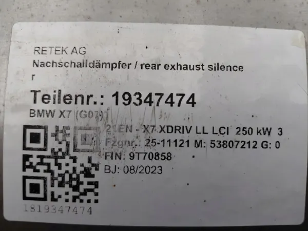 BMW X7 G07 Uitlaatdemper OEM 8470059 8470077 image 6