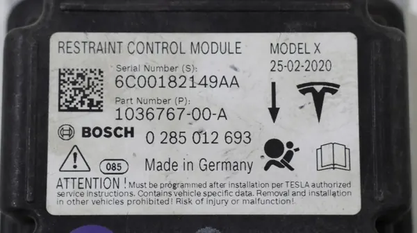 Módulo Airbag Tesla OEM 103676700A - Usado image 5