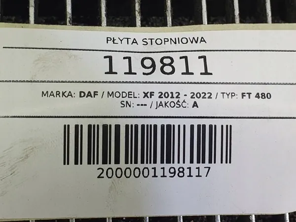 Midden stapplaat OEM AUST119811 voor DAF XF 106 image 5