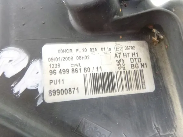 Faros Delantero Derecho Peugeot 207 2006-2009 9649986180 image 7