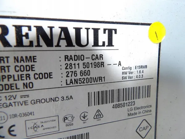 Radio Renault Captur OEM 281150198R - Occasion image 5
