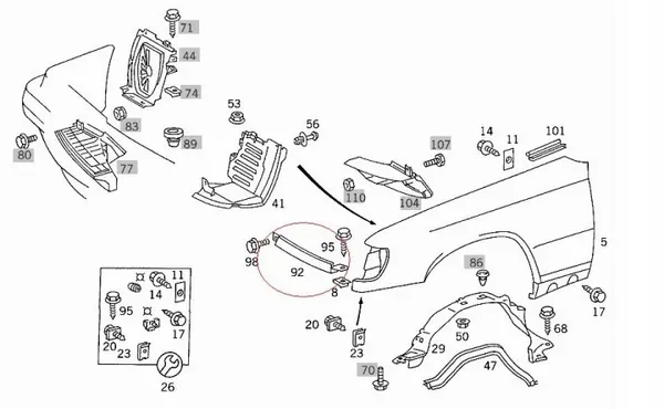 Mercedes W124 Peiteharja OEM A1248890763 image 4