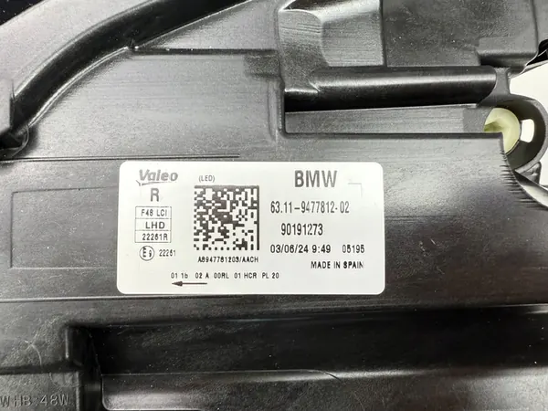 BMW X1 F48 LCI Lift Lâmpada Direita Full LED OEM 63119477812 image 7