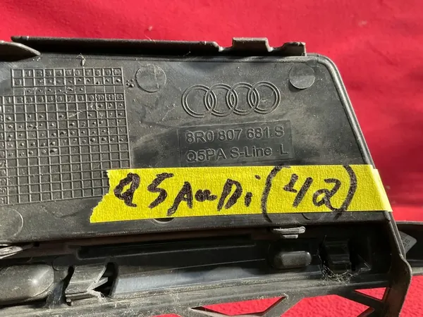 Rejilla de parachoques delantera Q5 8R S-LINE izquierda PDC negra 8R0807681S image 5