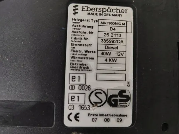 Webasto Airtronic lämmitys OEM SKO103888 Mercedes Sprinterille image 6