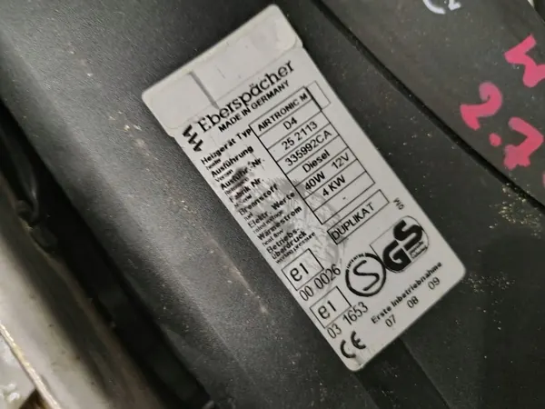Webasto Airtronic lämmitys OEM SKO103888 Mercedes Sprinterille image 7