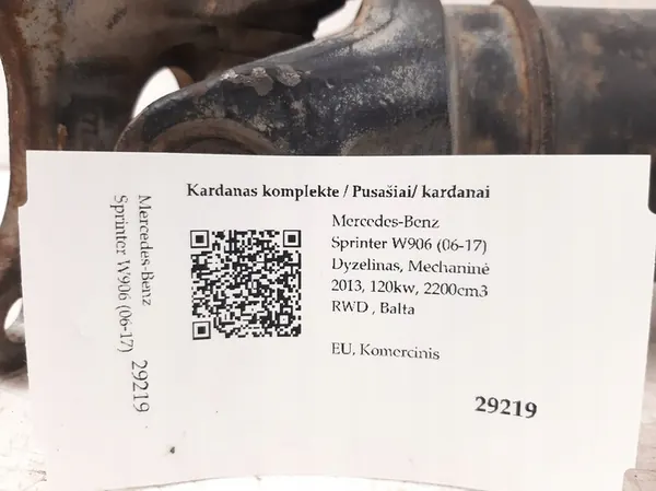 Drivaxel Mercedes-Benz Sprinter W906 2012 image 7